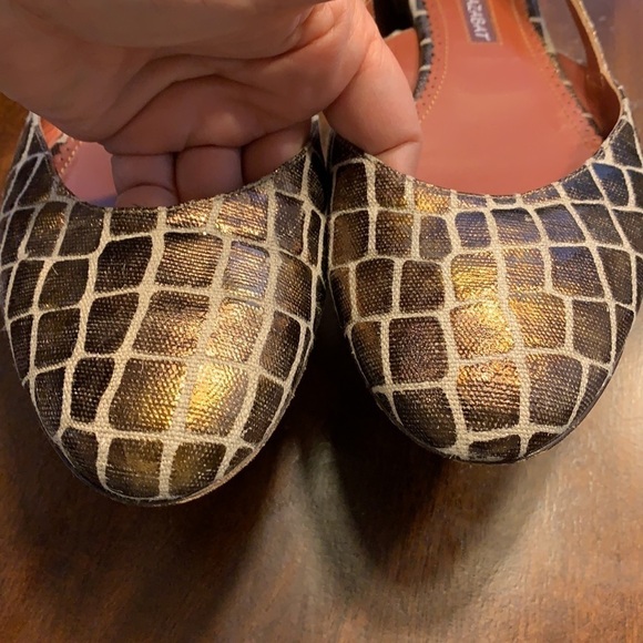 JEAN MICHEL CAZABAT Metallic Giraffe Print Flats - Picture 6 of 10